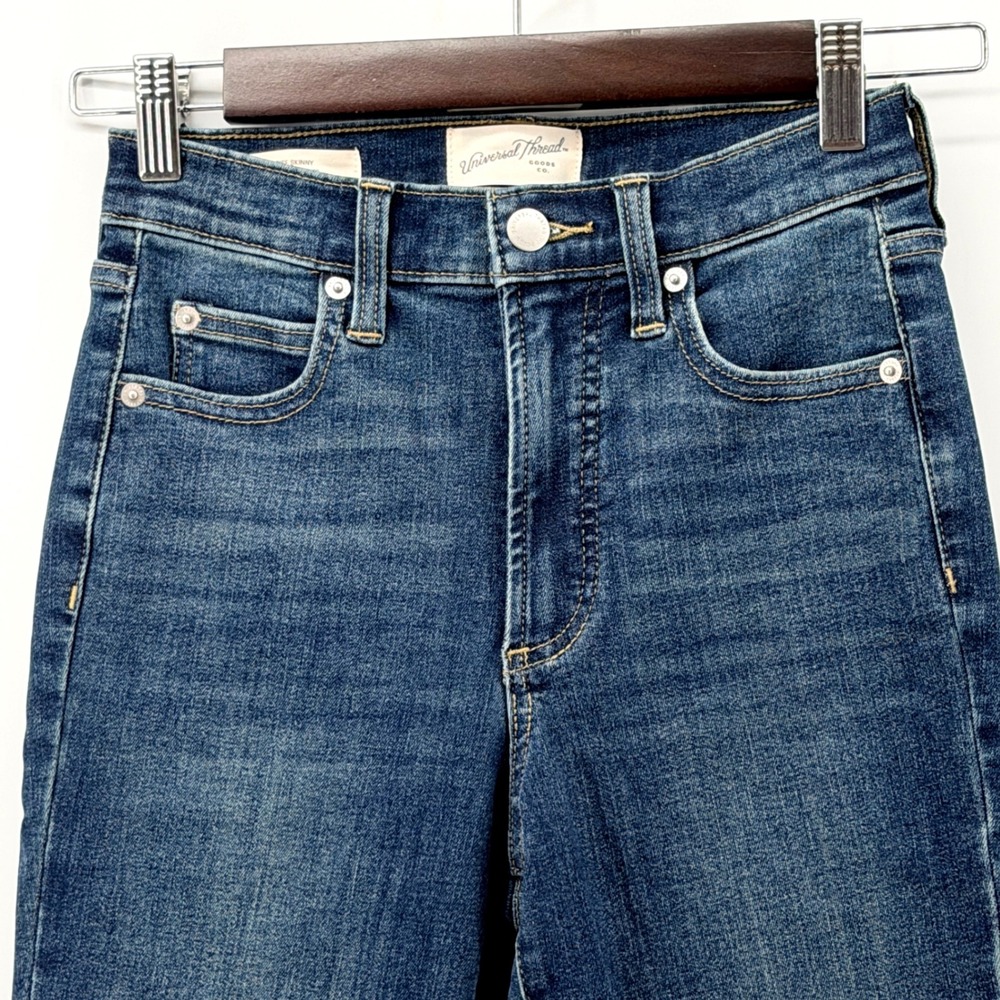 Universal Thread High Rise Skinny Jeans Womens 4/R Blue Exc. Dark Wash Stretch - Picture 4 of 11